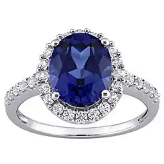 Kohl's Stella grace 10k white gold lab-created blue & white sapphire halo ring offer