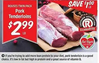 Rouses Rouses twin pack pork tenderloin offer