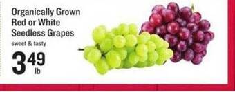 Lowes Foods Organically grown red or white seedless grapes offer