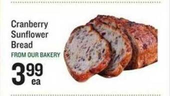 Lowes Foods Cranberry sunflower bread offer