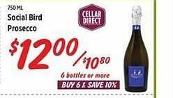 Rouses Social bird prosecco offer