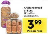 Safeway Artesano bread or buns offer