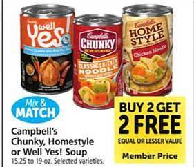 Safeway Campbell's chunky, homestyle or well yes! soup offer