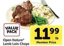 Safeway Open nature lamb loin chops offer