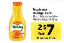 Safeway Tropicana orange juice offer