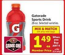 Safeway Gatorade sports drink offer