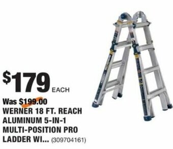 The Home Depot Werner 18 Ft. Reach Aluminum 5-In-1 Multi-Position Ladder offer