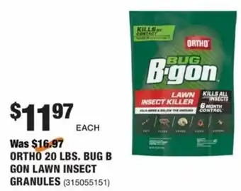 The Home Depot Ortho 20 lbs. Bug B Gon Lawn Insect Granules offer