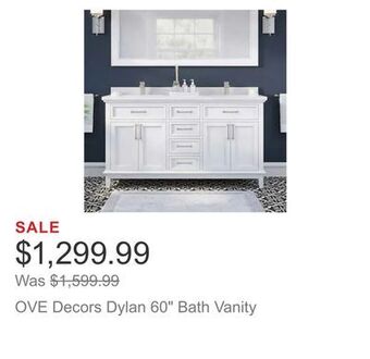Costco Ove decors dylan 60" bath vanity offer