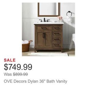 Costco Ove decors dylan 36" bath vanity offer