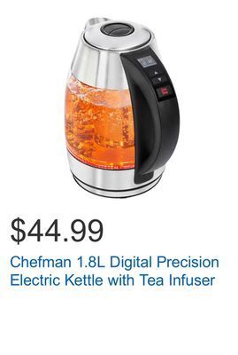 Costco Chefman 1.8l digital precision electric kettle with tea infuser offer