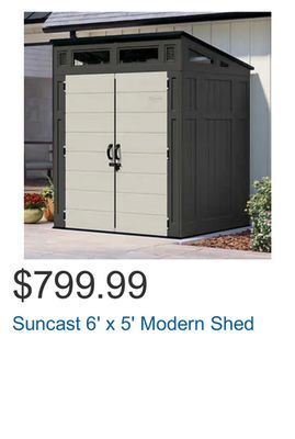 Costco Suncast 6' x 5' modern shed offer