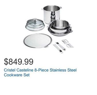Costco Cristel casteline 8-piece stainless steel cookware set offer