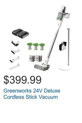 Costco Greenworks 24v deluxe cordless stick vacuum offer
