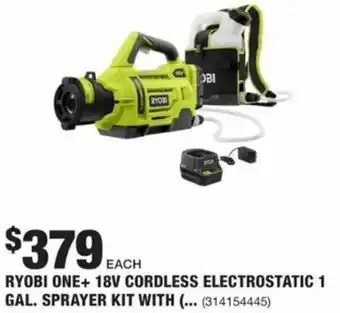 The Home Depot Ryobi One+ 18V Cordless Electrostatic Gal. Sprayer offer