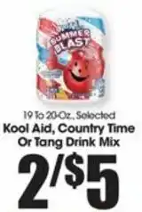 Kool Aid, Country Time or Tang Drink Mix