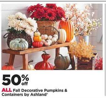 Michaels Fall decorative pumpkins & containers by ashland offer