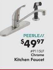 Valu Home Centers Chrome kitchen faucet peerle offer
