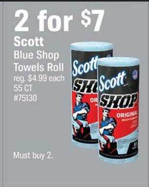 AutoZone Scott blue shop towels roll offer