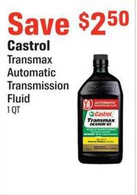 AutoZone Castrol transmax automatic transmission fluid offer
