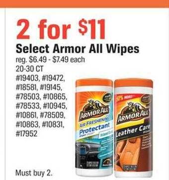 AutoZone Armor all wipes offer
