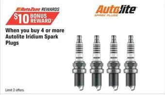 AutoZone Autolite iridium spark plugs offer