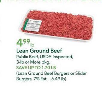 Publix Lean ground beef offer