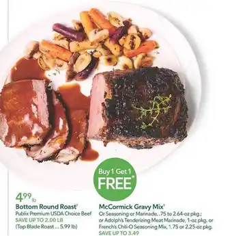 Bottom round roast, mc cormick gravy mix