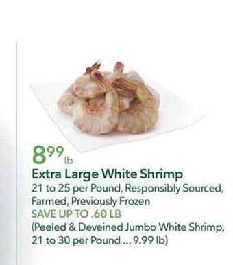 Publix Extra large white shrimp offer