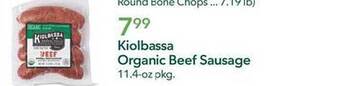 Publix Kiolbassa organic beef sausage offer