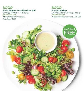 Publix Fresh express salad blends or kits, tomato medley offer