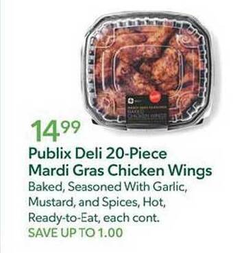 Publix Publix deli 20-piece mardi gras chicken wings offer