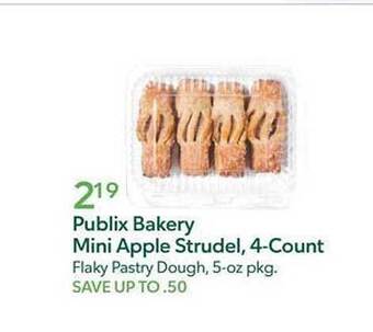 Publix Publix bakery mini apple strudel, 4-count offer