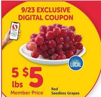 Safeway Red seedless grapes offer