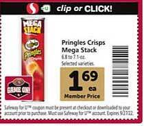 Safeway Pringles crisps mega stack offer