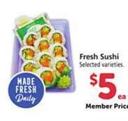Safeway Fresh sushi offer