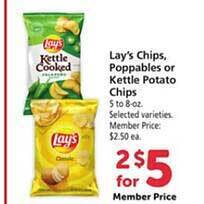 Safeway Lay's chips, poppables or kettle potato chips offer