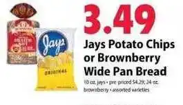 Festival Foods Jays potato chips or brownberry wide pan bread offer