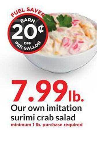 Hy-Vee Our own imitation surimi crab salad offer