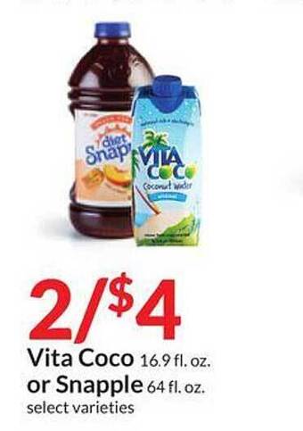 Hy-Vee Vita coco or snapple offer