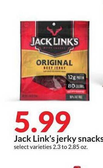 Hy-Vee Jack link's jerky snacks offer