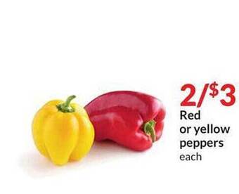 Hy-Vee Red or yellow peppers offer
