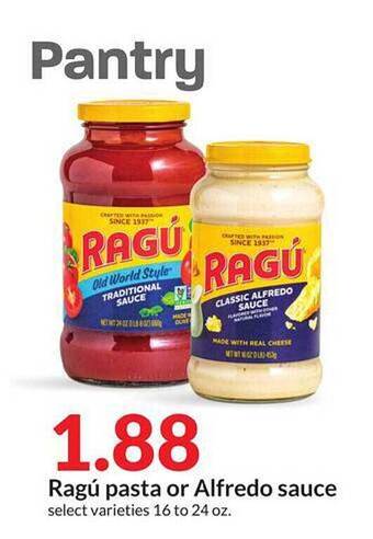 Hy-Vee Ragú pasta or alfredo sauce offer