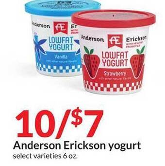Hy-Vee Anderson erickson yogurt offer