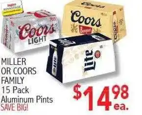 Ingles Markets Miller or coors family 15 pack offer