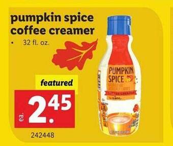 Lidl Pumpkin spice coffee creamer offer
