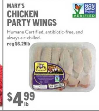 New Seasons Market Mary's chicken party wings offer