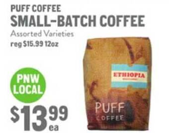 New Seasons Market Puff coffee small-batch coffee offer