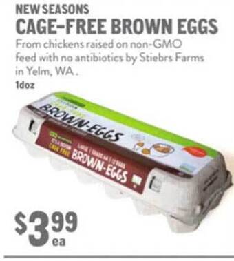 New Seasons Market New seasons cage-free brown eggs offer