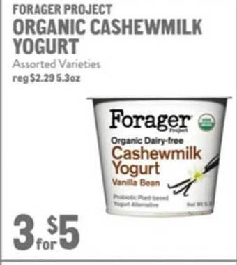 New Seasons Market Forager project organic cashewmilk yogurt offer
